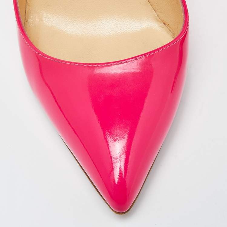 Pre Owned Christian Louboutin Pink Patent Leather Pigalle Pumps Size 35 