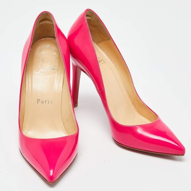 Pre Owned Christian Louboutin Pink Patent Leather Pigalle Pumps Size 35 