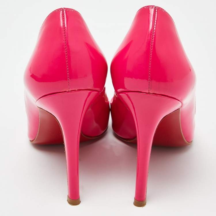Pre Owned Christian Louboutin Pink Patent Leather Pigalle Pumps Size 35 
