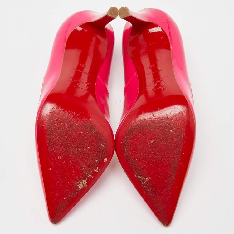 Pre Owned Christian Louboutin Pink Patent Leather Pigalle Pumps Size 35 