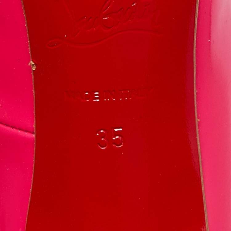 Pre Owned Christian Louboutin Pink Patent Leather Pigalle Pumps Size 35 