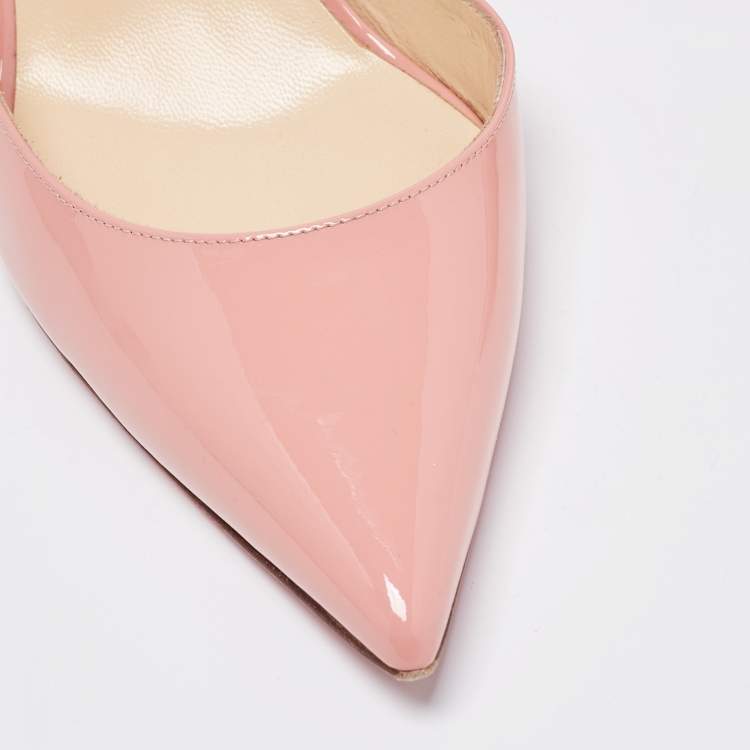 Pre Owned Christian Louboutin Pink Patent Iriza Pumps Size 38