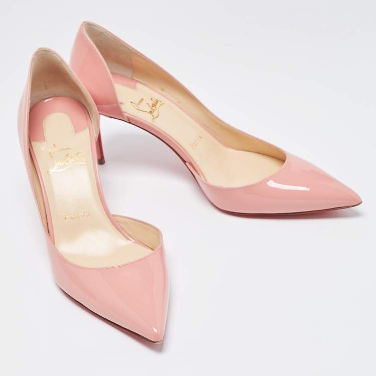 Pre Owned Christian Louboutin Pink Patent Iriza Pumps Size 38