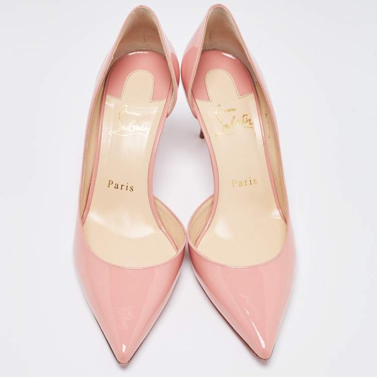 Pre Owned Christian Louboutin Pink Patent Iriza Pumps Size 38