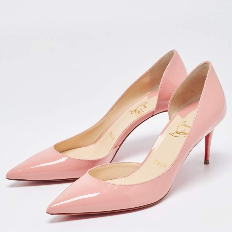 Pre Owned Christian Louboutin Pink Patent Iriza Pumps Size 38