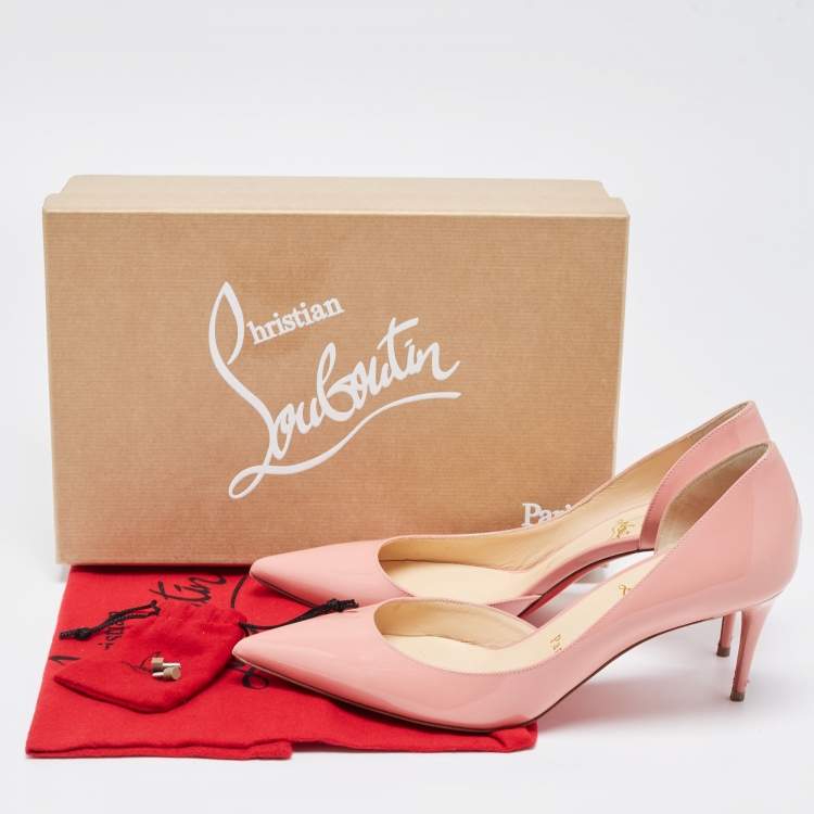 Pre Owned Christian Louboutin Pink Patent Iriza Pumps Size 38