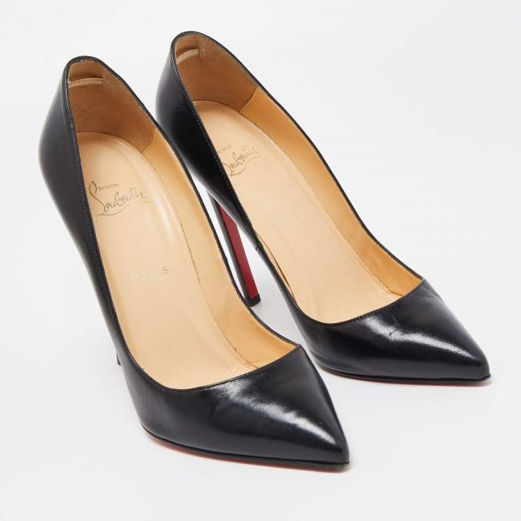 Pre Owned Christian Louboutin Black Leather Pigalle Pumps Size 38.5