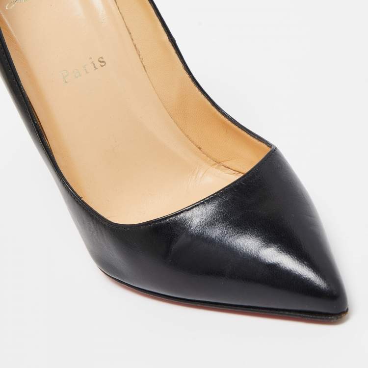 Pre Owned Christian Louboutin Black Leather Pigalle Pumps Size 38.5