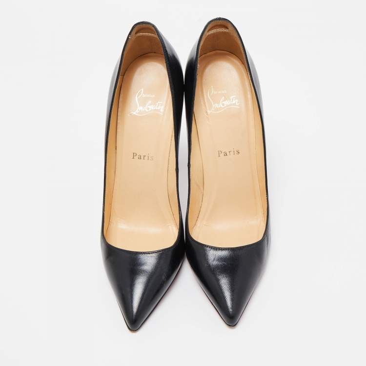 Pre Owned Christian Louboutin Black Leather Pigalle Pumps Size 38.5