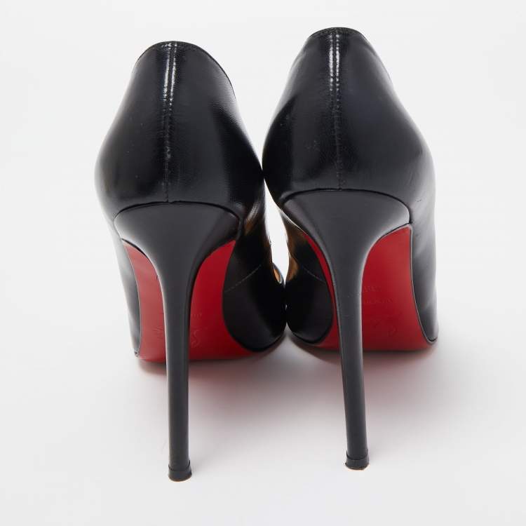 Pre Owned Christian Louboutin Black Leather Pigalle Pumps Size 38.5