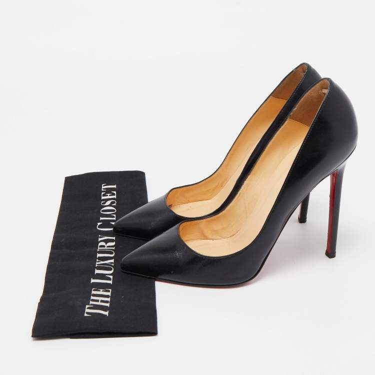 Pre Owned Christian Louboutin Black Leather Pigalle Pumps Size 38.5