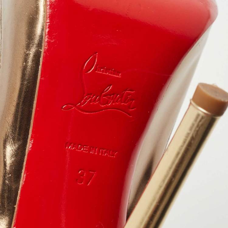 Pre Owned Christian Louboutin Tricolor Leather Paulina Peep Toe Slingback Sandals Size 37