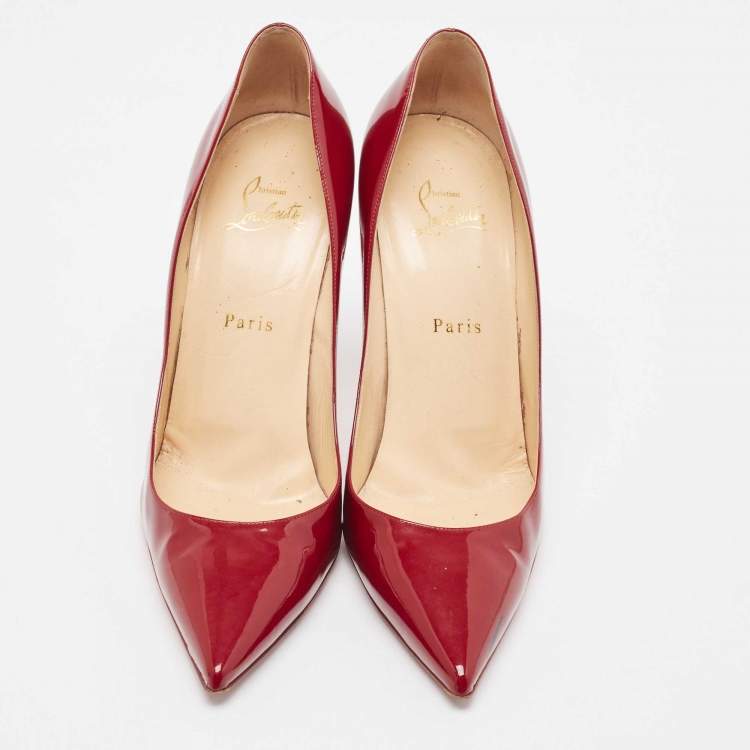 Pre Owned Christian Louboutin Burgundy Patent So Kate Pumps Size 40.5