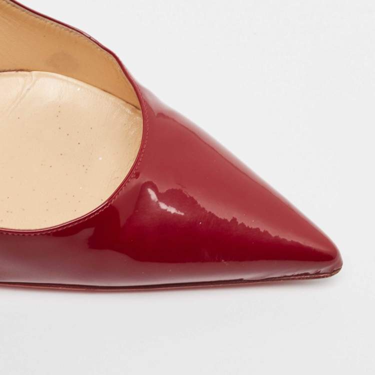 Pre Owned Christian Louboutin Burgundy Patent So Kate Pumps Size 40.5