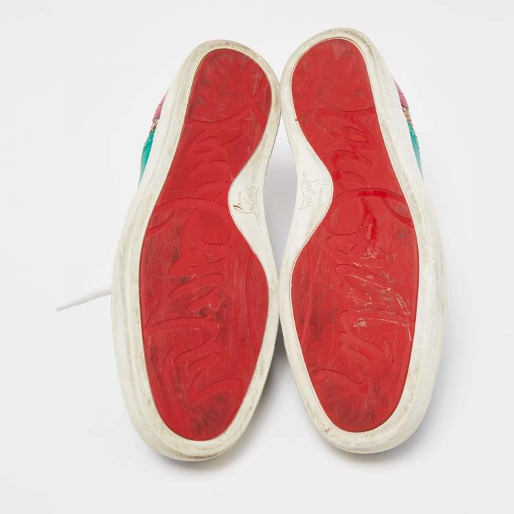 Pre Owned Christian Louboutin Multicolor Leather Oxford Sneakers Size 43