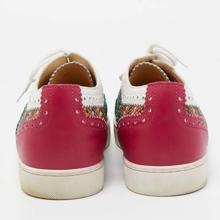 Pre Owned Christian Louboutin Multicolor Leather Oxford Sneakers Size 43