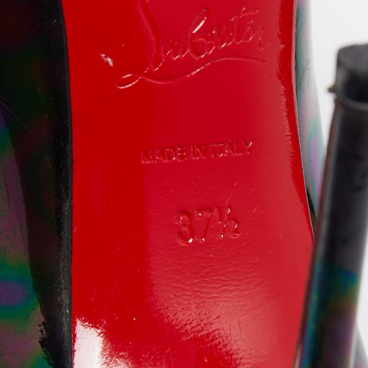 Pre Owned Christian Louboutin Multicolor Iridescent Leather Pigalle Follies Pumps Size 37.5