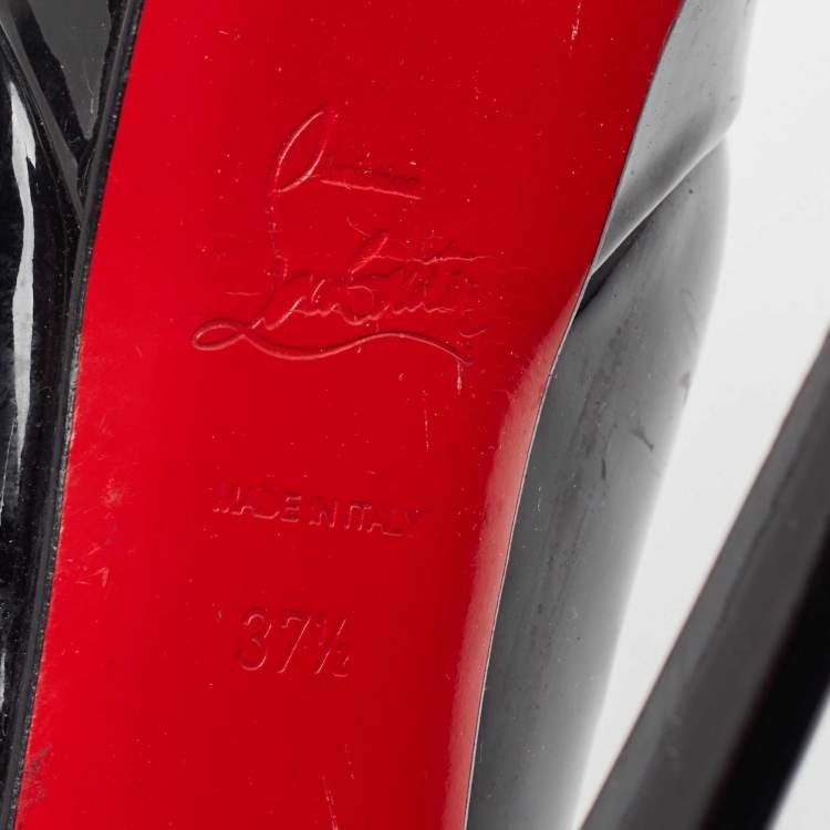 Pre Owned Christian Louboutin Black Patent Leather Bianca Pumps Size 37.5