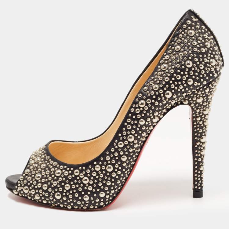 Buy CHRISTIAN LOUBOUTIN Pre-Loved CHRISTIAN LOUBOUTIN Black Suede Studded  Suede Heels Online | ZALORA Malaysia