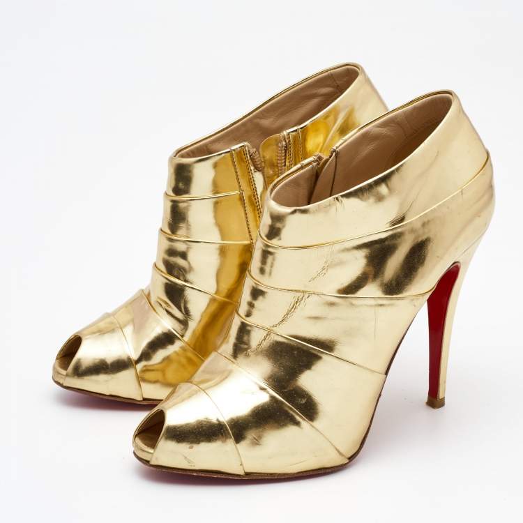 Gold louboutin shop boots