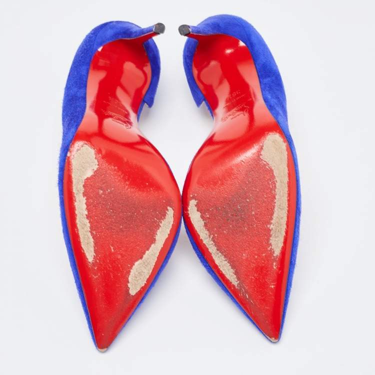 مملوكة مسبقًا Christian Louboutin Blue Suede Iriza Pumps Size 36.5