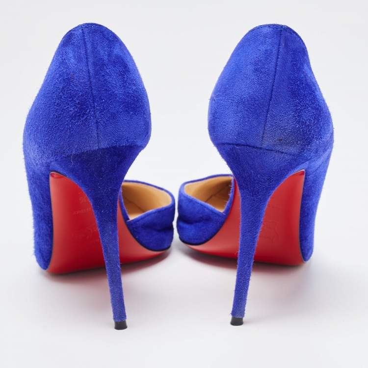 مملوكة مسبقًا Christian Louboutin Blue Suede Iriza Pumps Size 36.5