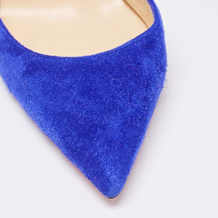 مملوكة مسبقًا Christian Louboutin Blue Suede Iriza Pumps Size 36.5