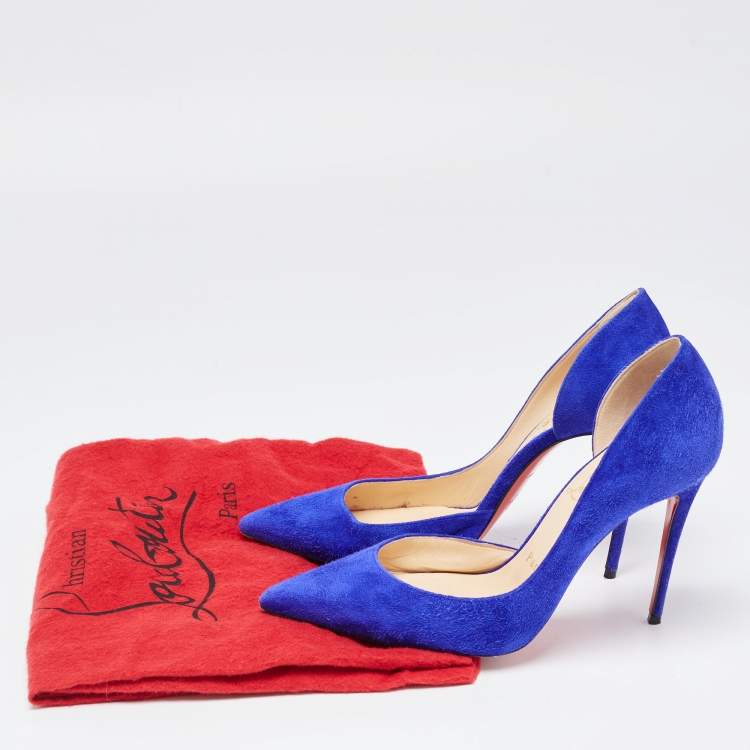 مملوكة مسبقًا Christian Louboutin Blue Suede Iriza Pumps Size 36.5
