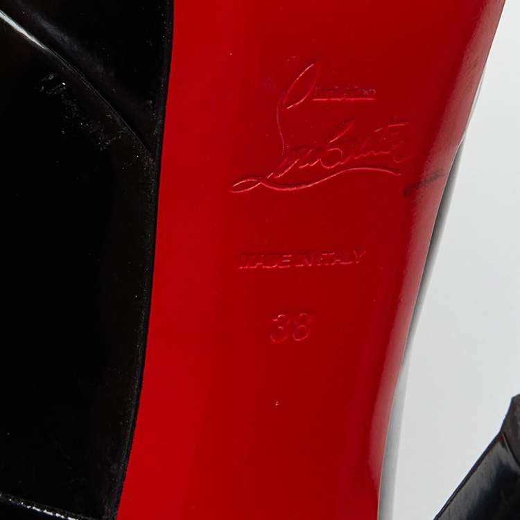Pre Owned Christian Louboutin Black Patent Leather Bianca Pumps Size 38