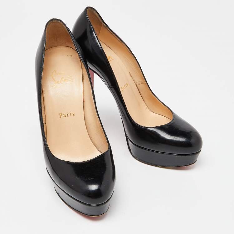 Pre Owned Christian Louboutin Black Patent Leather Bianca Pumps Size 38