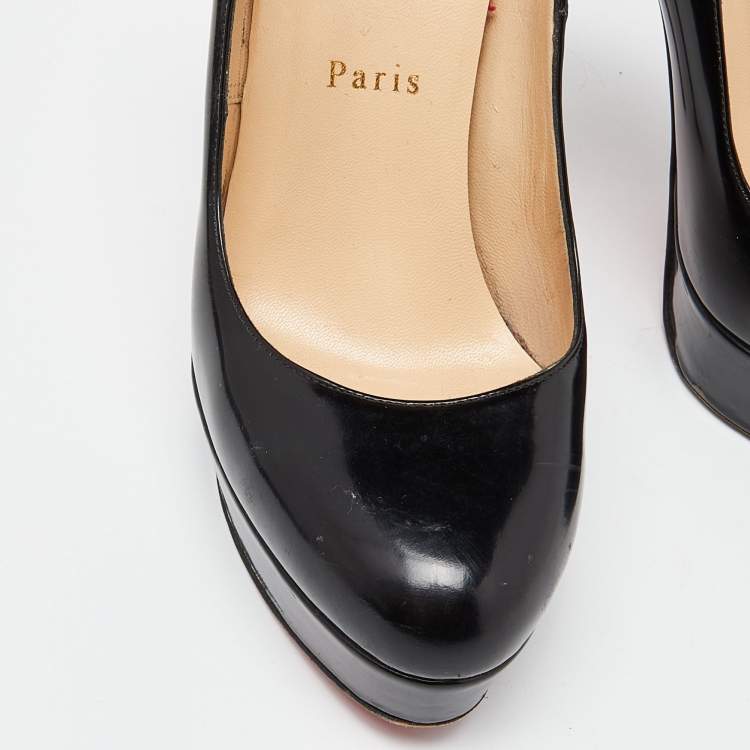 Pre Owned Christian Louboutin Black Patent Leather Bianca Pumps Size 38