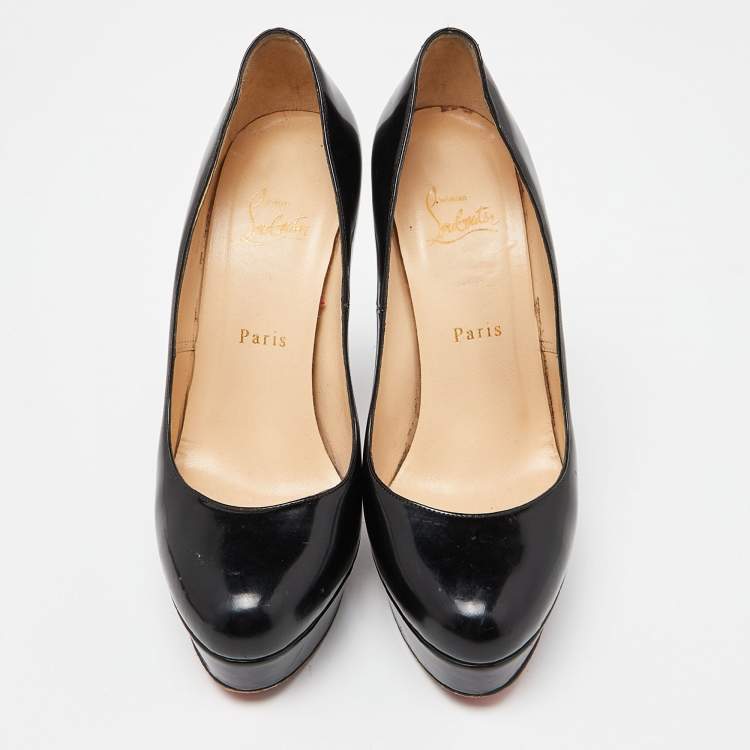 Pre Owned Christian Louboutin Black Patent Leather Bianca Pumps Size 38