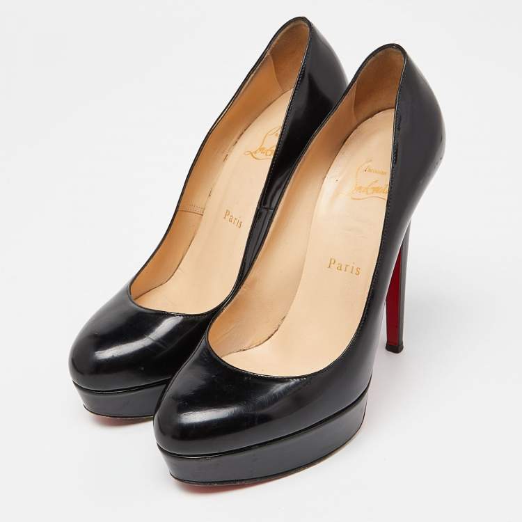 Pre Owned Christian Louboutin Black Patent Leather Bianca Pumps Size 38