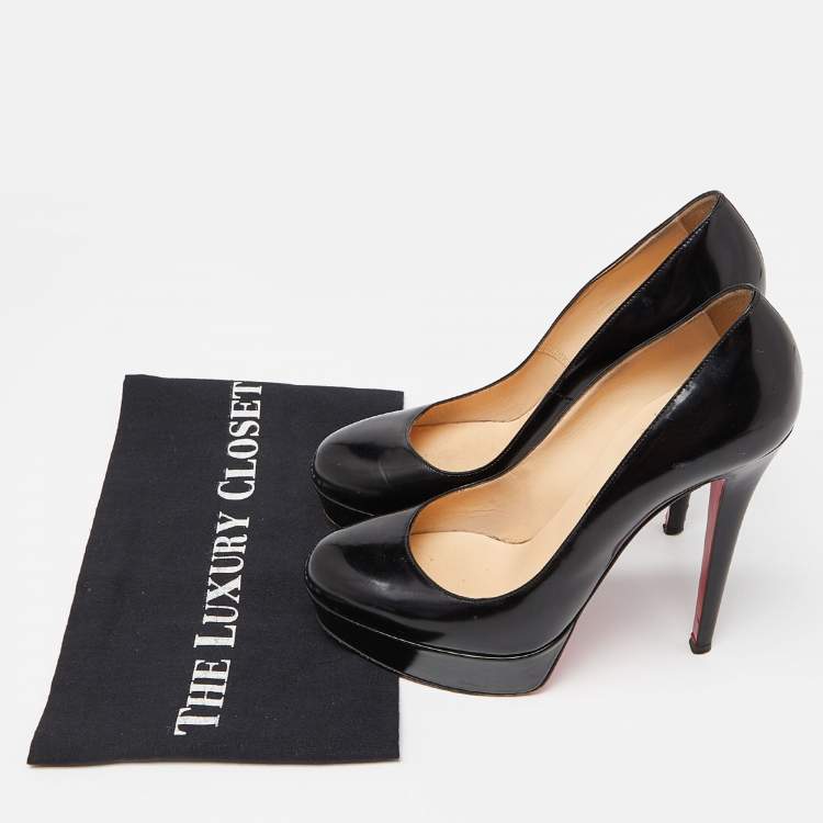 Pre Owned Christian Louboutin Black Patent Leather Bianca Pumps Size 38