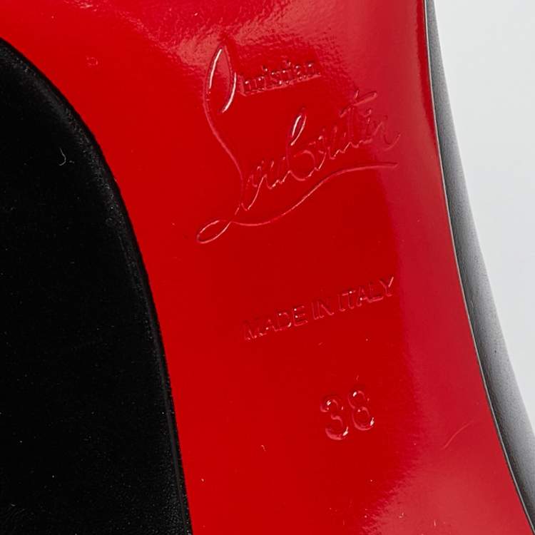 Pre Owned Christian Louboutin Black Leather Kadreyana Cage Pumps Size 38