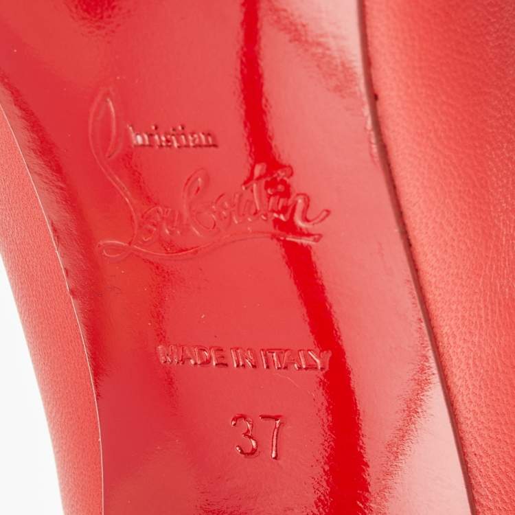 Pre Owned Christian Louboutin Red Leather So Kate Pointed Toe Pumps Size 37
