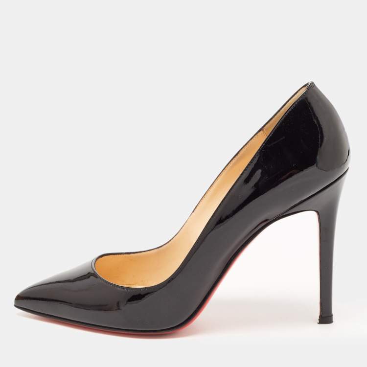 Pre Owned Christian Louboutin Black Patent Leather Pigalle Pumps Size 38