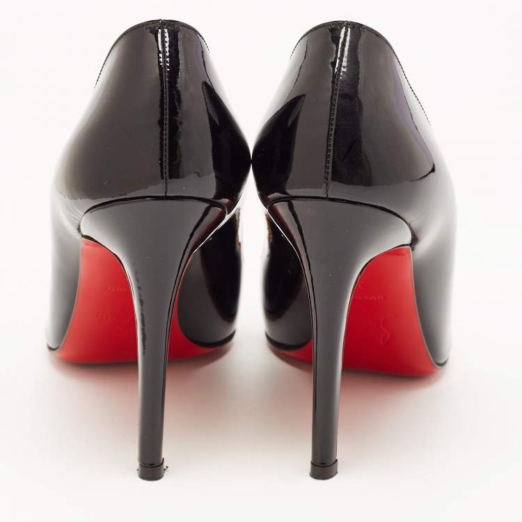 Pre Owned Christian Louboutin Black Patent Leather Pigalle Pumps Size 38