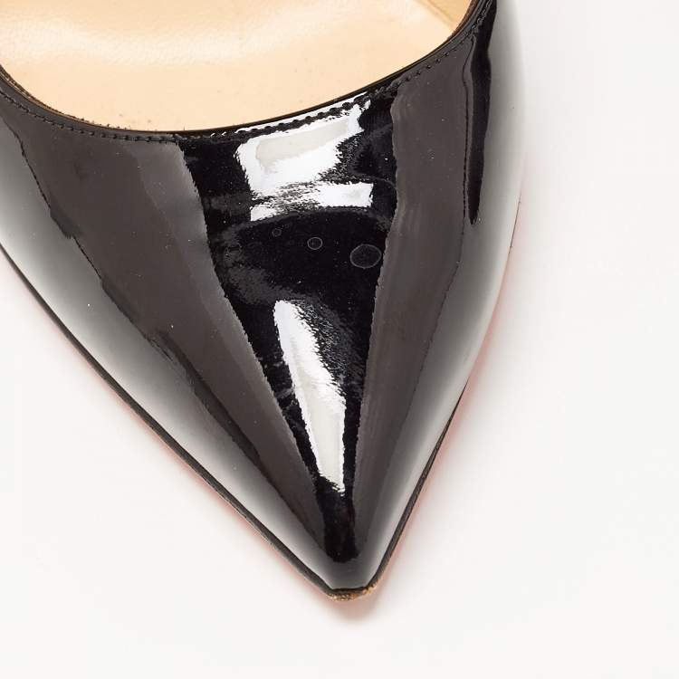 Pre Owned Christian Louboutin Black Patent Leather Pigalle Pumps Size 38
