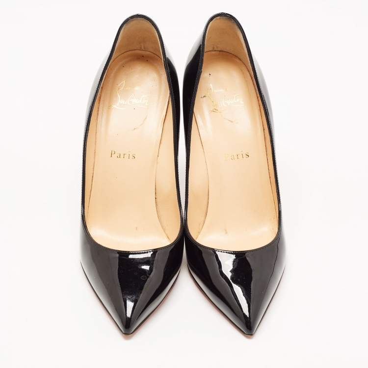 Pre Owned Christian Louboutin Black Patent Leather Pigalle Pumps Size 38