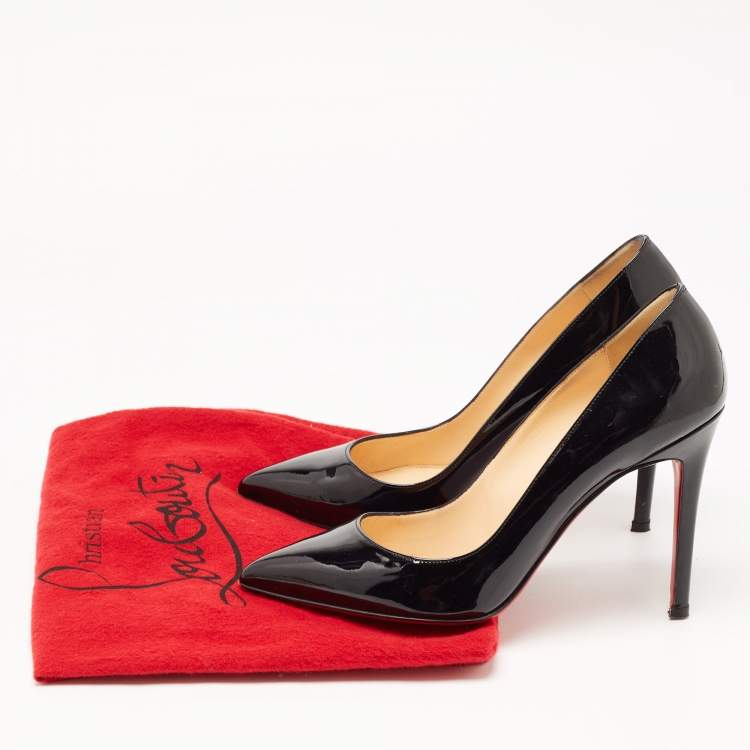 Pre Owned Christian Louboutin Black Patent Leather Pigalle Pumps Size 38