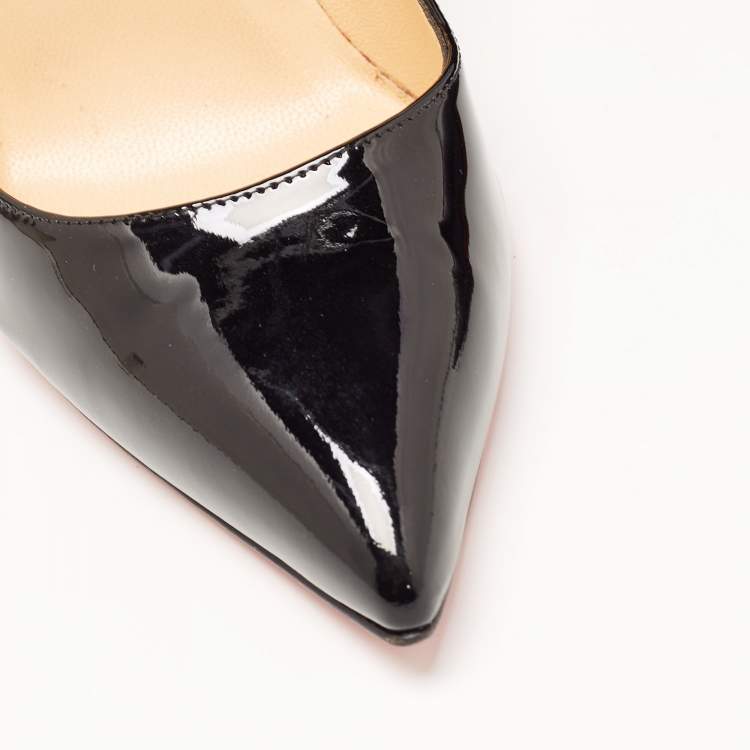 Pre Owned Christian Louboutin Black Patent Leather Pigalle Pumps Size 38.5