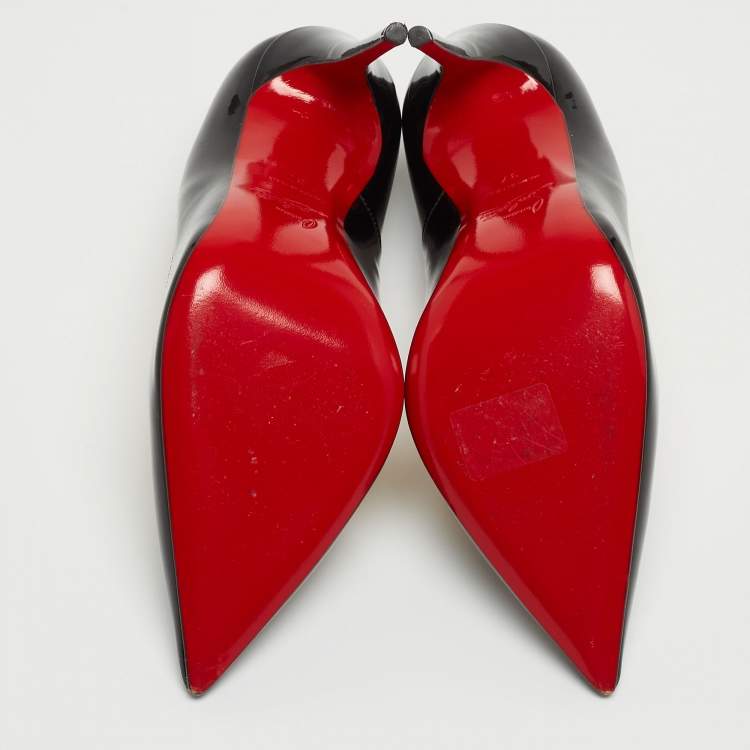 Pre Owned Christian Louboutin Black Patent So Kate Pumps Size 37