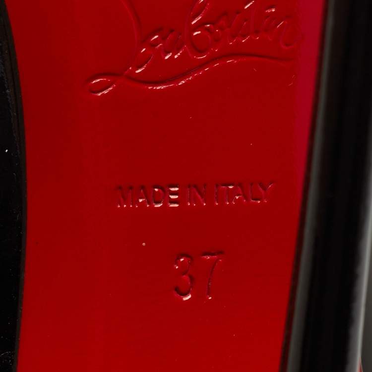 Pre Owned Christian Louboutin Black Patent So Kate Pumps Size 37