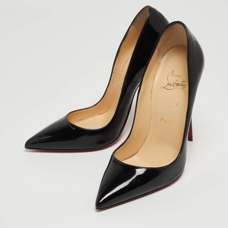 Pre Owned Christian Louboutin Black Patent So Kate Pumps Size 37