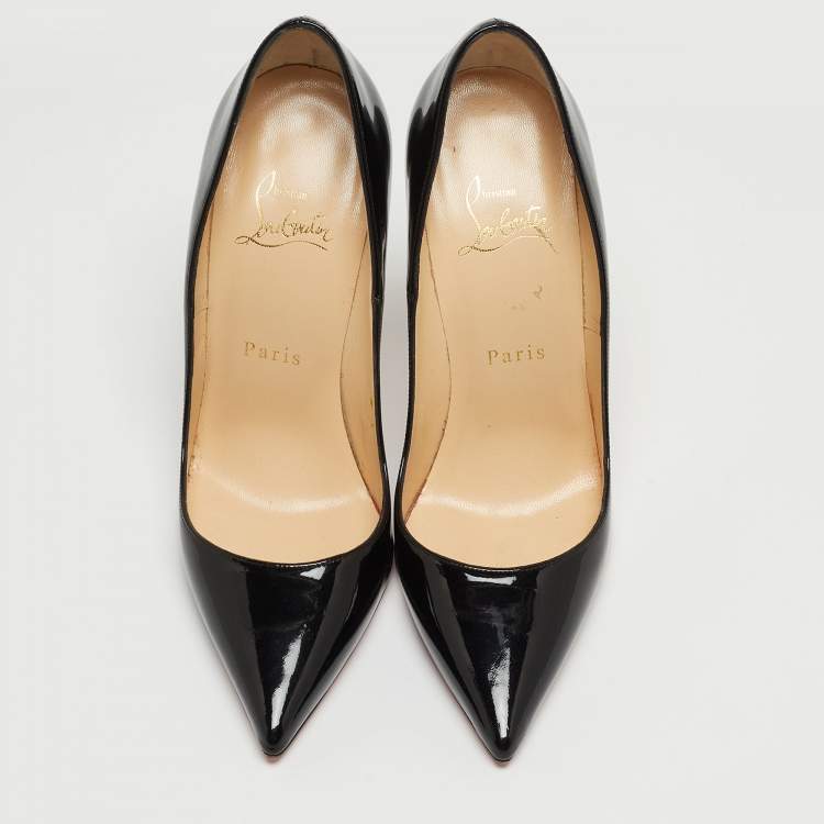 Pre Owned Christian Louboutin Black Patent So Kate Pumps Size 37