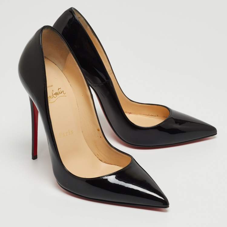 Pre Owned Christian Louboutin Black Patent So Kate Pumps Size 37