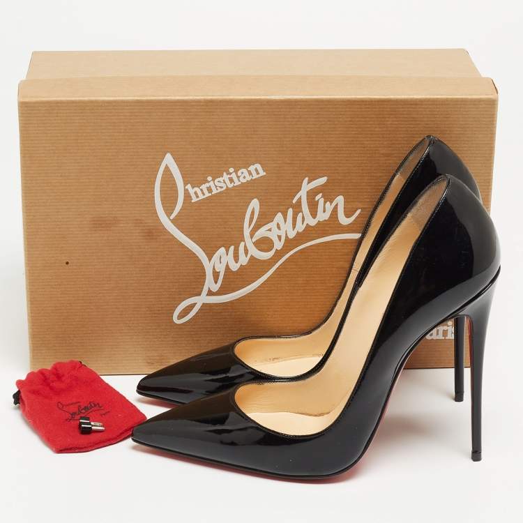 Pre Owned Christian Louboutin Black Patent So Kate Pumps Size 37