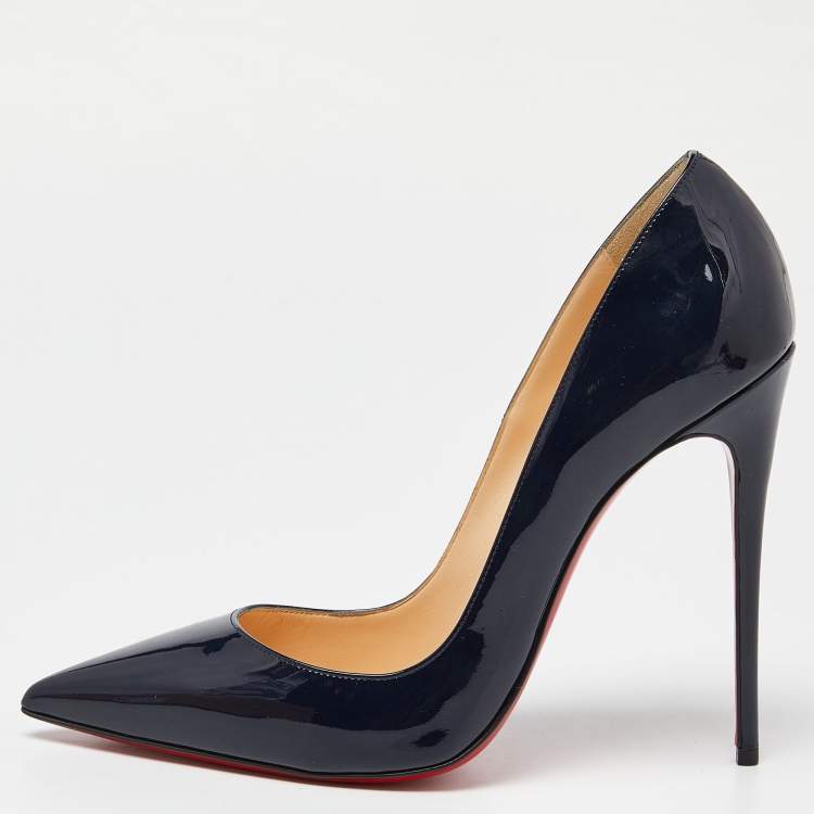 Pre Owned Christian Louboutin Blue Patent Leather So Kate Pumps Size 39.5 