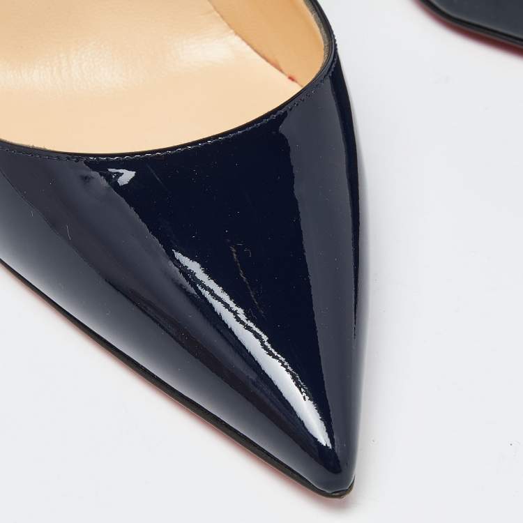 Pre Owned Christian Louboutin Blue Patent Leather So Kate Pumps Size 39.5 